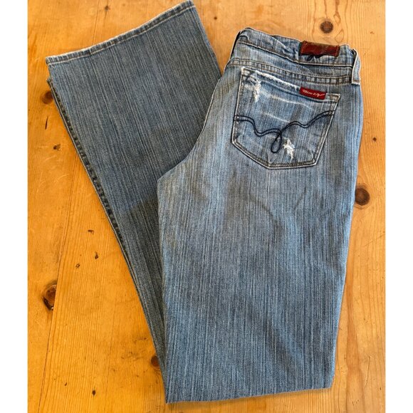 Vintage Blue 2 by Antik Denim Jeans 30 Made in USA Flare - Picture 7 of 11